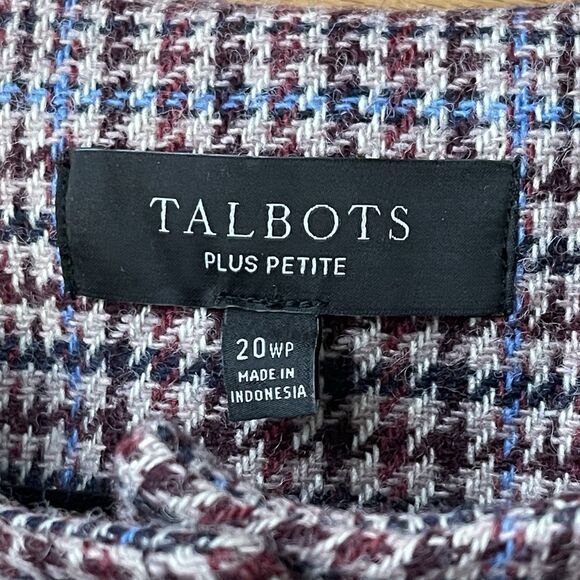 TALBOTS Shetland Crop Jacket Petite Plus Size 20WP Autumn Plaid Classic Preppy - Picture 7 of 11